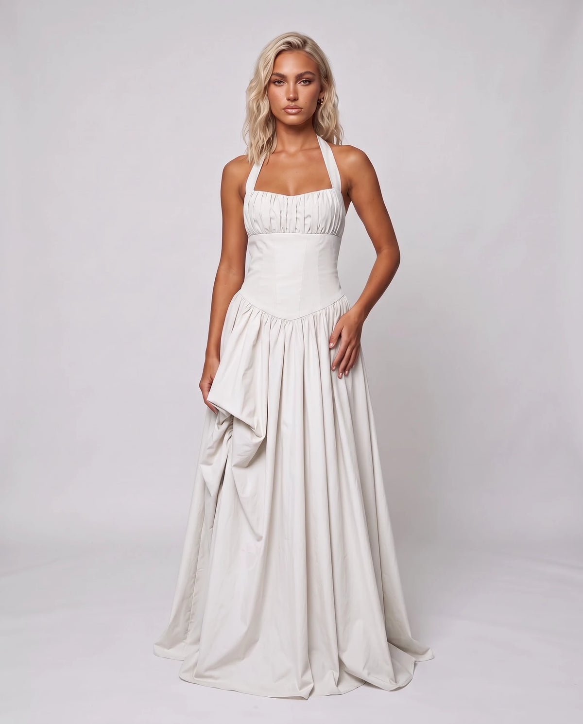 Gracelle Maxi Dresses — White | SKU: RB-185990-white-XS,RB-185990-white-S,RB-185990-white-M,RB-185990-white-L,RB-185990-white-XL,RB-185990-white-2XL