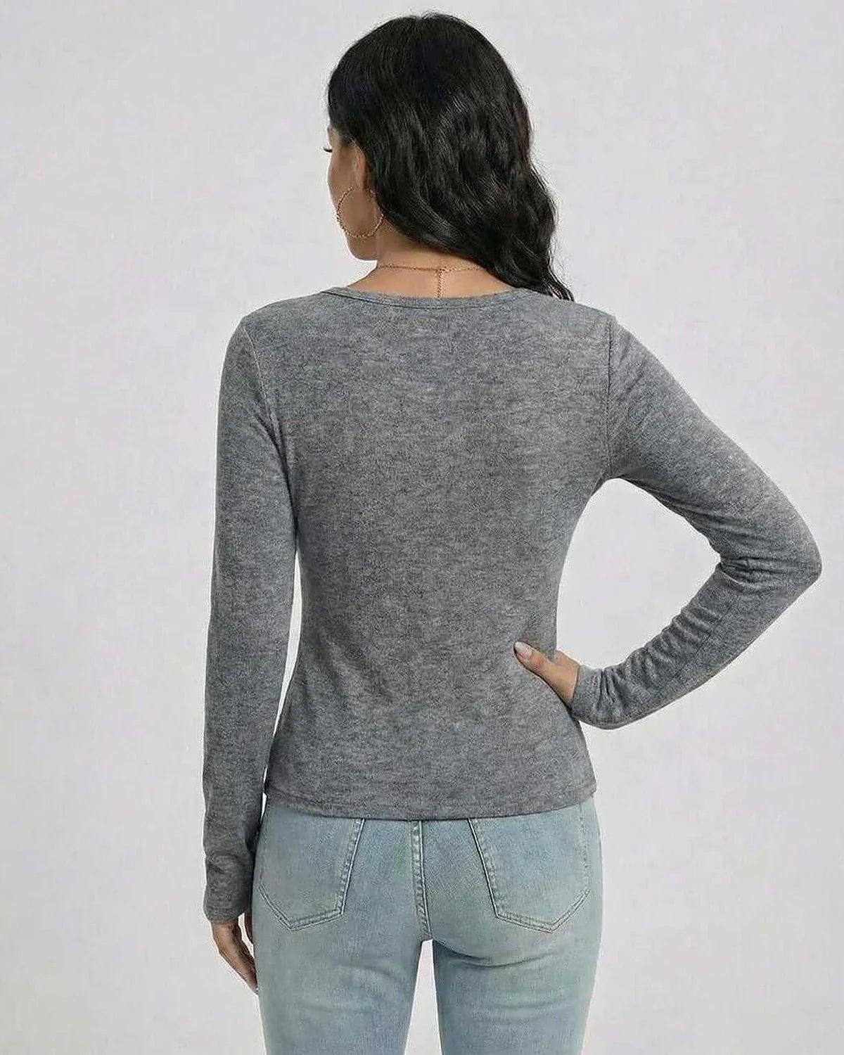 Gray Pullover, back view | Ramblion | SKU: SP-46821-Gray-L-319,SP-46821-Gray-M-9642,SP-46821-Gray-S-5616,SP-46821-Gray-XL-3997,SP-46821-Gray-XS-9227