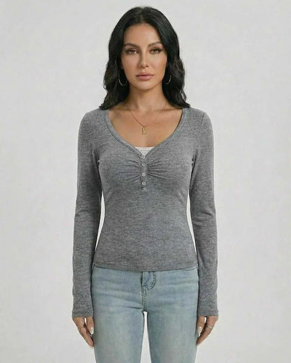 Gray Pullover, front view | Ramblion | SKU: SP-46821-Gray-L-319,SP-46821-Gray-M-9642,SP-46821-Gray-S-5616,SP-46821-Gray-XL-3997,SP-46821-Gray-XS-9227