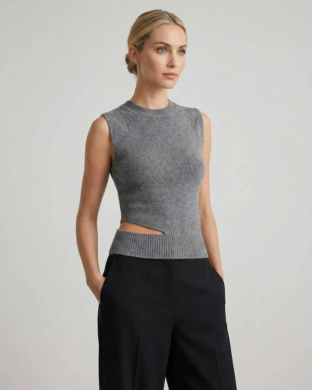 Gray Top, front view | Ramblion | SKU: MT-58392-gray-L-835,MT-58392-gray-M-6691,MT-58392-gray-S-7537,MT-58392-gray-XL-7578,MT-58392-gray-XS-1201
