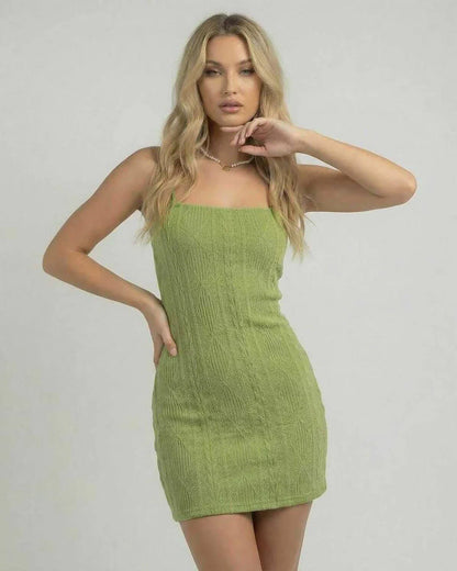 Green A-line Round Neck Sleeveless Mini Dress | Black-Tie Events & Bridal Showers, front view | Ramblion | SKU: VMD-90427-green-L-5182,VMD-90427-green-M-2807,VMD-90427-green-S-8357,VMD-90427-green-XL-3891,VMD-90427-green-XS-5820