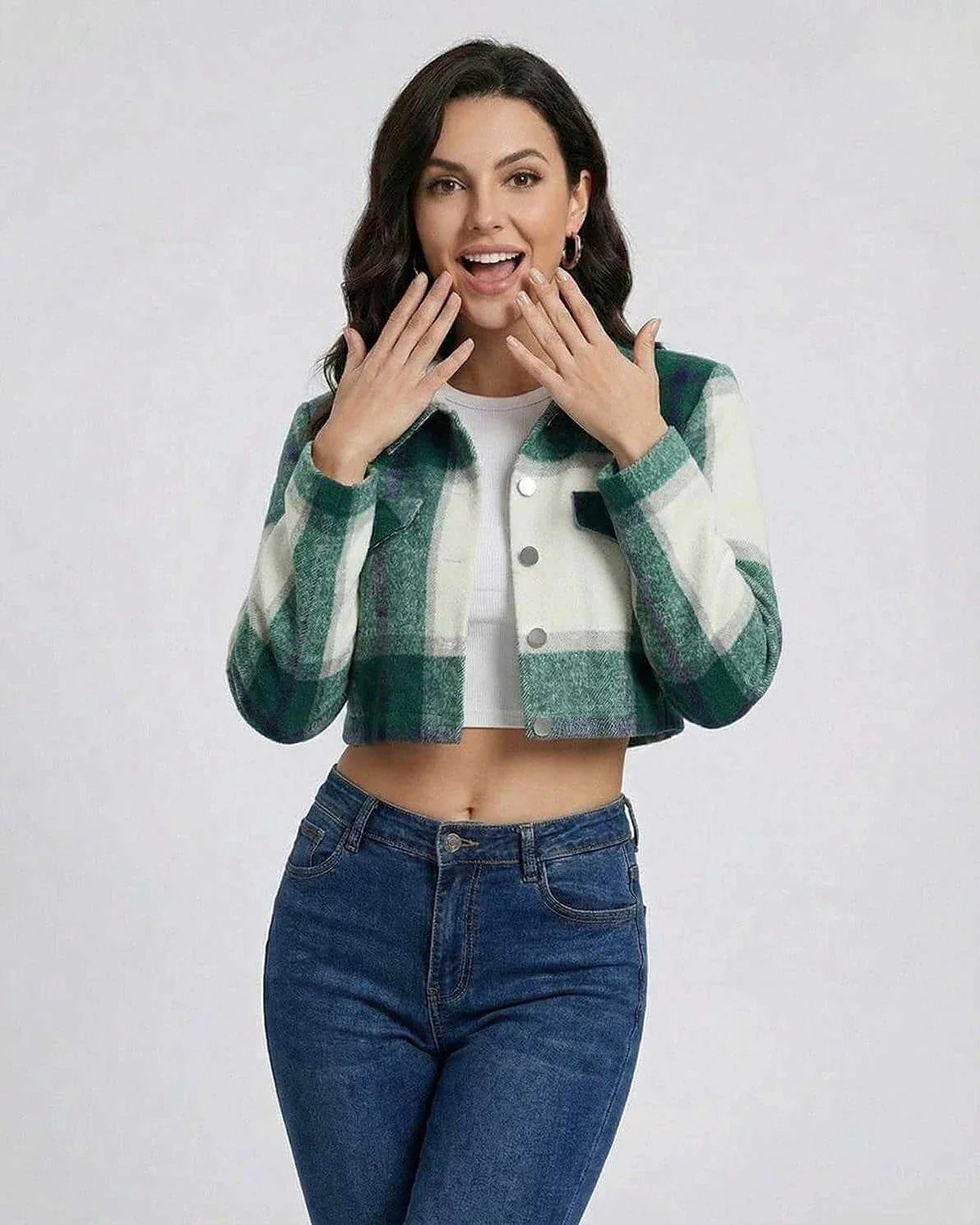 Green Cotton Jacket, front view | Ramblion | SKU: AJ-67295-green-L-4741,AJ-67295-green-M-542,AJ-67295-green-S-8854,AJ-67295-green-XL-850,AJ-67295-green-XS-4200