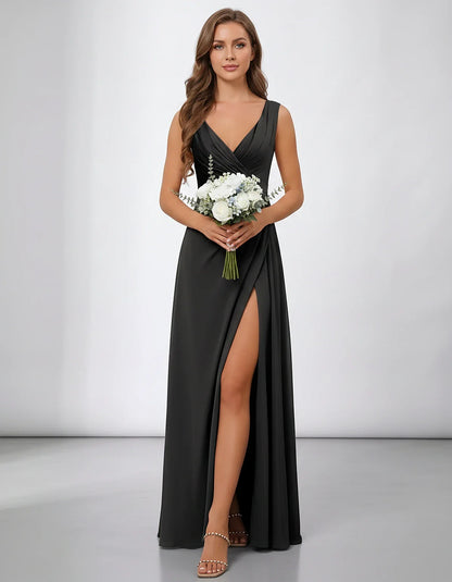 Green,navy,blue,red,fuchsia,purple,beige,pink,black,orange,lilac,white Satin Mermaid V-Neck Spaghetti Strap Maxi Dress | Prom | SKU: SM-784512963407821-PINK-L,SM-784512963407821-PINK-M,SM-784512963407821-PINK-S,SM-784512963407821-PINK-XL,SM-784512963407821-PINK-XS