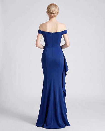 Green,pink,black,white,red,blue,beige,yellow Mermaid Asymmetric Sleeveless Maxi Dress | Black-Tie Events & Evening Parties, b | SKU: RB-93FE12-BLUE-L,RB-93FE12-BLUE-M,RB-93FE12-BLUE-S,RB-93FE12-BLUE-XL,RB-93FE12-BLUE-XS