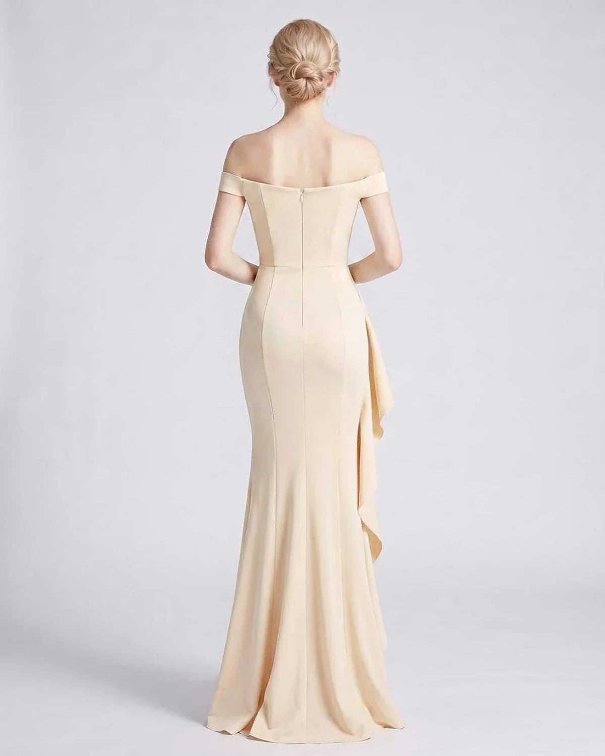 Green,pink,black,white,red,blue,beige,yellow Mermaid Asymmetric Sleeveless Maxi Dress | Black-Tie Events & Evening Parties, b | SKU: RB-93FE12-BEIGE-L,RB-93FE12-BEIGE-M,RB-93FE12-BEIGE-S,RB-93FE12-BEIGE-XL,RB-93FE12-BEIGE-XS