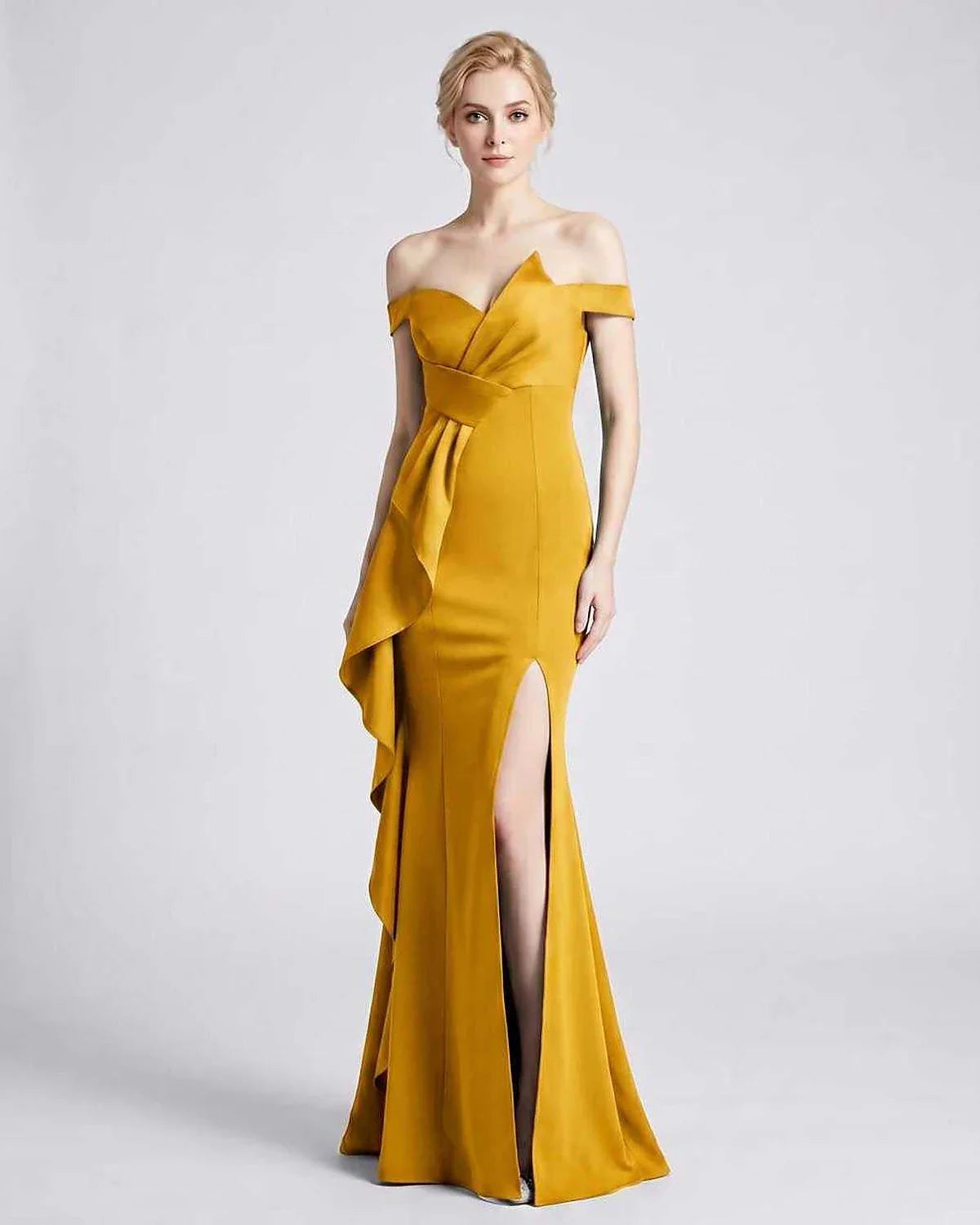 Green,pink,black,white,red,blue,beige,yellow Mermaid Asymmetric Sleeveless Maxi Dress | Black-Tie Events & Evening Parties, f