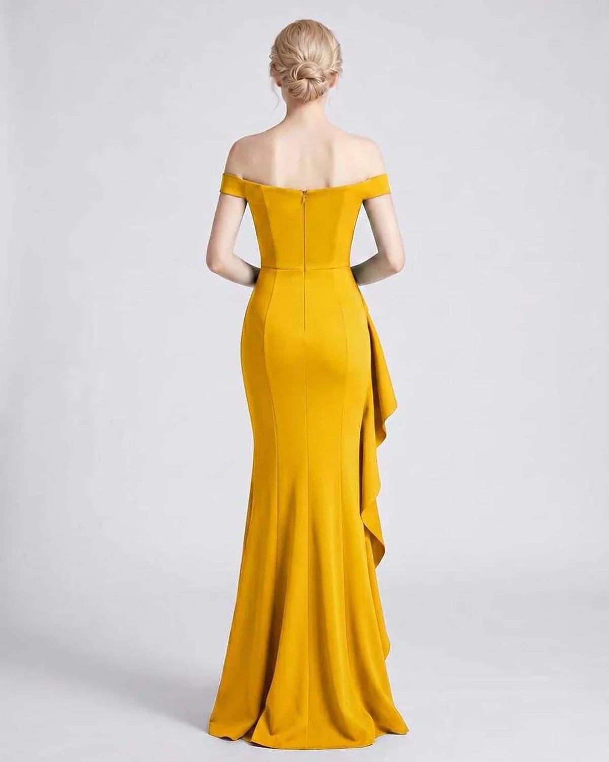 Green,pink,black,white,red,blue,beige,yellow Mermaid Asymmetric Sleeveless Maxi Dress | Black-Tie Events & Evening Parties, b | SKU: RB-93FE12-YELLOW-L,RB-93FE12-YELLOW-M,RB-93FE12-YELLOW-S,RB-93FE12-YELLOW-XL,RB-93FE12-YELLOW-XS