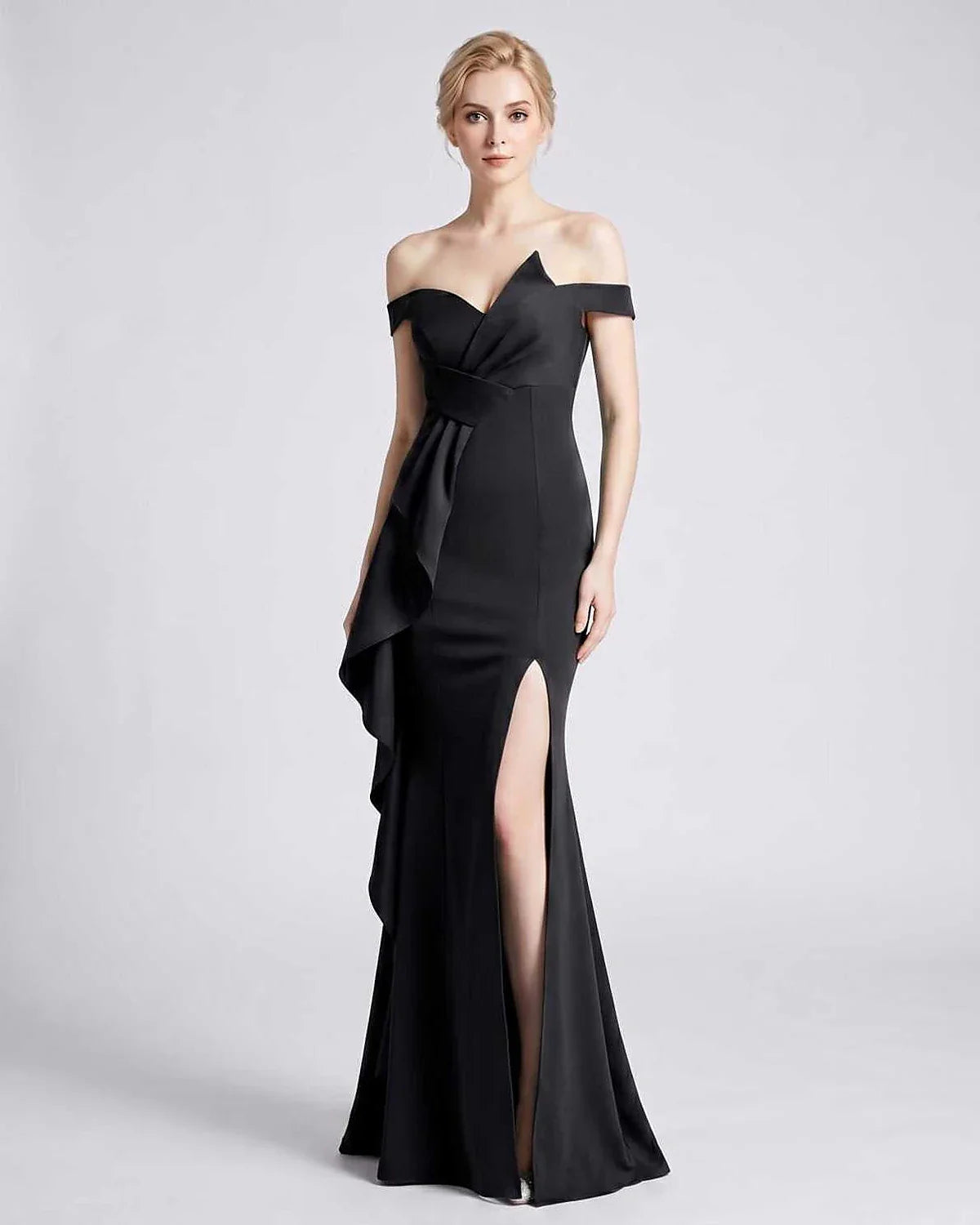 Green,pink,black,white,red,blue,beige,yellow Mermaid Asymmetric Sleeveless Maxi Dress | Black-Tie Events & Evening Parties, f