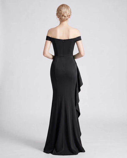 Green,pink,black,white,red,blue,beige,yellow Mermaid Asymmetric Sleeveless Maxi Dress | Black-Tie Events & Evening Parties, b | SKU: RB-93FE12-BLACK-L,RB-93FE12-BLACK-M,RB-93FE12-BLACK-S,RB-93FE12-BLACK-XL,RB-93FE12-BLACK-XS