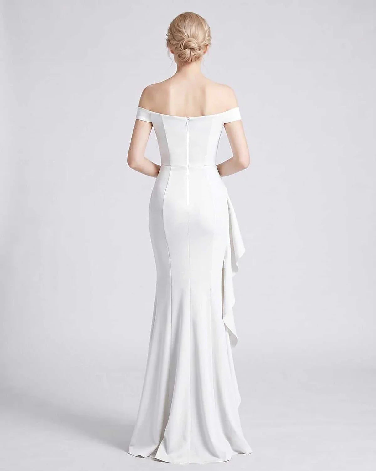 Green,pink,black,white,red,blue,beige,yellow Mermaid Asymmetric Sleeveless Maxi Dress | Black-Tie Events & Evening Parties, b | SKU: RB-93FE12-WHITE-L,RB-93FE12-WHITE-M,RB-93FE12-WHITE-S,RB-93FE12-WHITE-XL,RB-93FE12-WHITE-XS