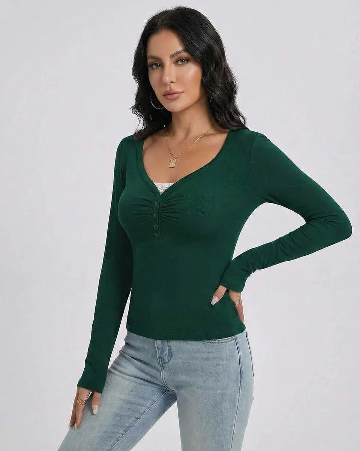 Green Pullover, front view | Ramblion | SKU: EP-37492-Green-L-8271,EP-37492-Green-M-9482,EP-37492-Green-S-6379,EP-37492-Green-XL-197,EP-37492-Green-XS-2093