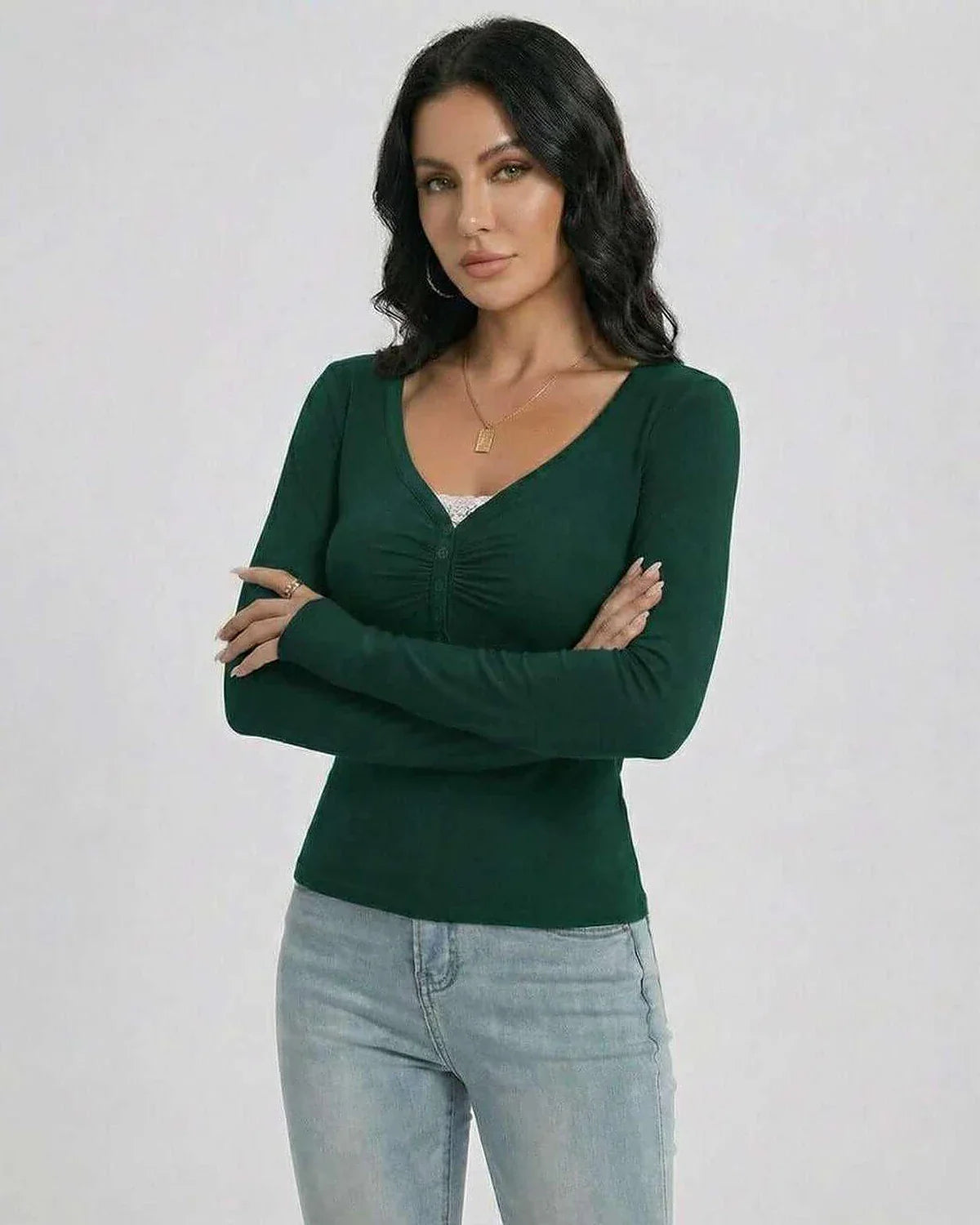 Green Pullover, front view | Ramblion | SKU: EP-37492-Green-L-8271,EP-37492-Green-M-9482,EP-37492-Green-S-6379,EP-37492-Green-XL-197,EP-37492-Green-XS-2093
