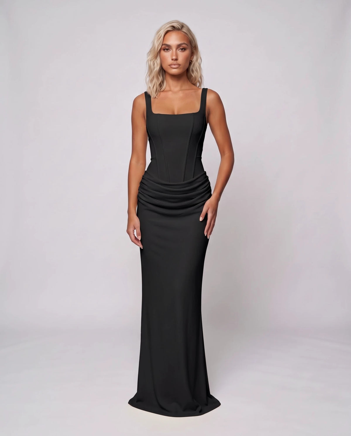 Guenelle Maxi Dresses — Black | SKU: RB-f46f96-black-XS,RB-f46f96-black-S,RB-f46f96-black-M,RB-f46f96-black-L