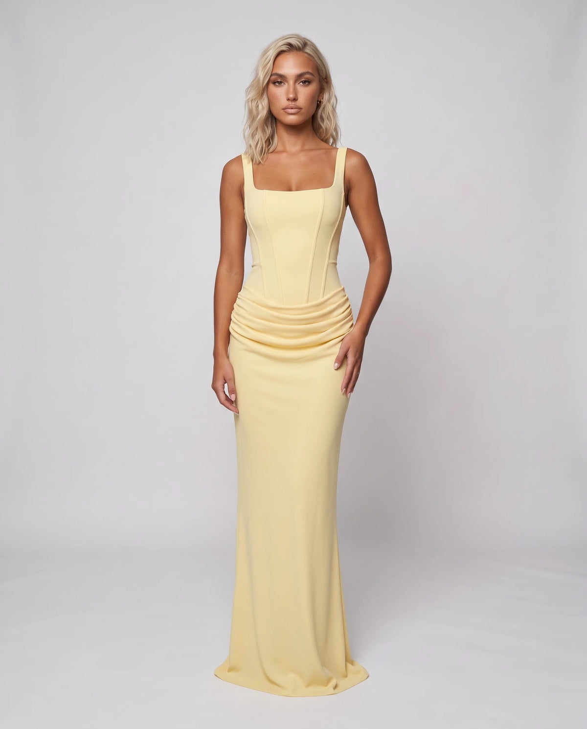 Guenelle Maxi Dresses — Yellow | SKU: RB-f46f96-yellow-XS,RB-f46f96-yellow-S,RB-f46f96-yellow-M,RB-f46f96-yellow-L