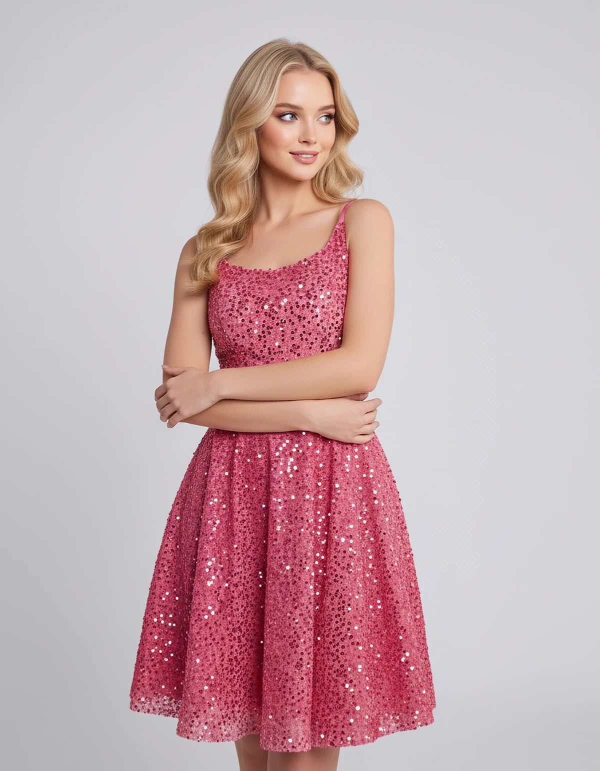 Guinevere Midi Dresses — Pink | SKU: RB-278823-pink-2,RB-278823-pink-4,RB-278823-pink-6,RB-278823-pink-8,RB-278823-pink-10,RB-278823-pink-12,RB-278823-pink-14,RB-278823-pink-16,RB-278823-pink-16W,RB-278823-pink-18W,RB-278823-pink-20W,RB-278823-pink-22W