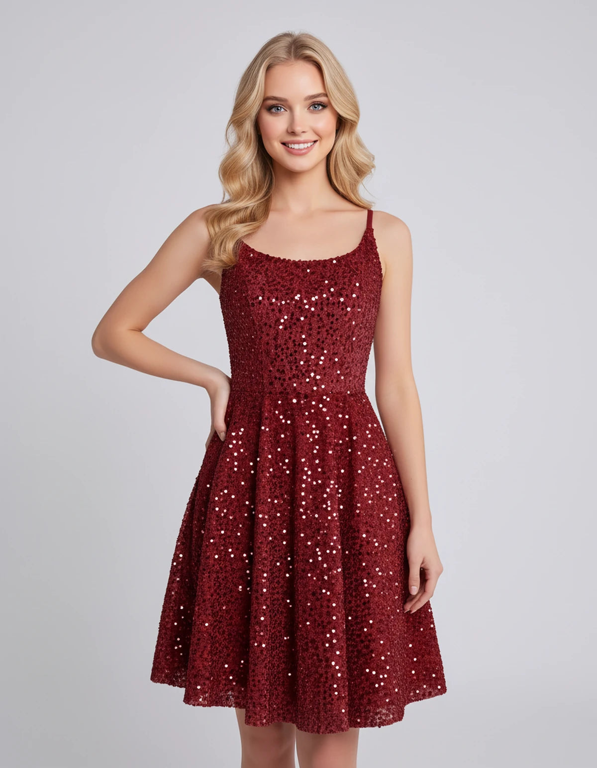 Guinevere Midi Dresses — Red | SKU: RB-278823-red-2,RB-278823-red-4,RB-278823-red-6,RB-278823-red-8,RB-278823-red-10,RB-278823-red-12,RB-278823-red-14,RB-278823-red-16,RB-278823-red-16W,RB-278823-red-18W,RB-278823-red-20W,RB-278823-red-22W