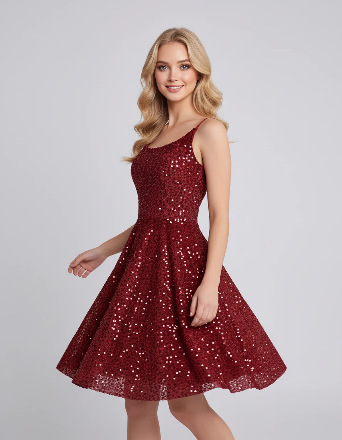 Guinevere Midi Dresses — Red | SKU: RB-278823-red-2,RB-278823-red-4,RB-278823-red-6,RB-278823-red-8,RB-278823-red-10,RB-278823-red-12,RB-278823-red-14,RB-278823-red-16,RB-278823-red-16W,RB-278823-red-18W,RB-278823-red-20W,RB-278823-red-22W