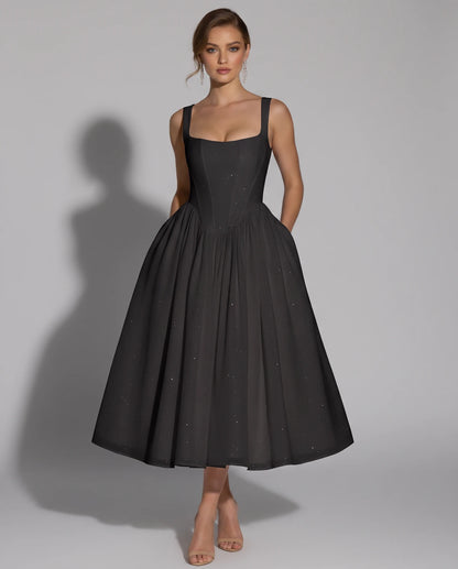 Hadriana Midi Dresses — Black