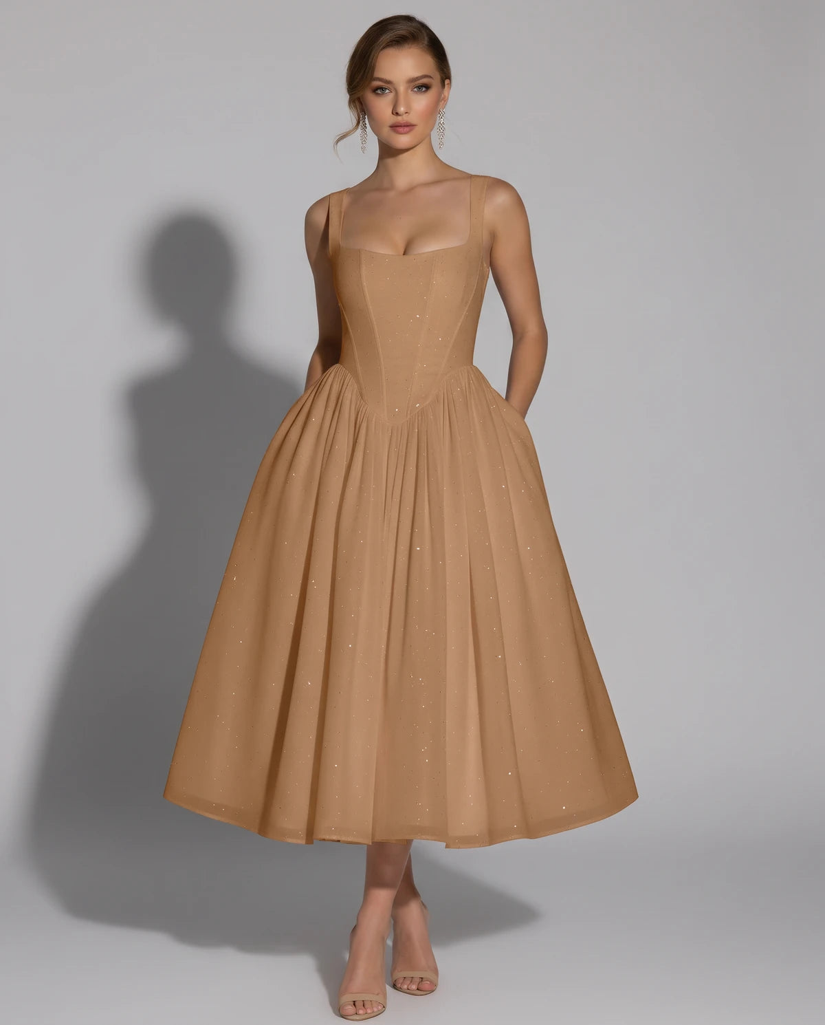 Hadriana Midi Dresses — Champagne