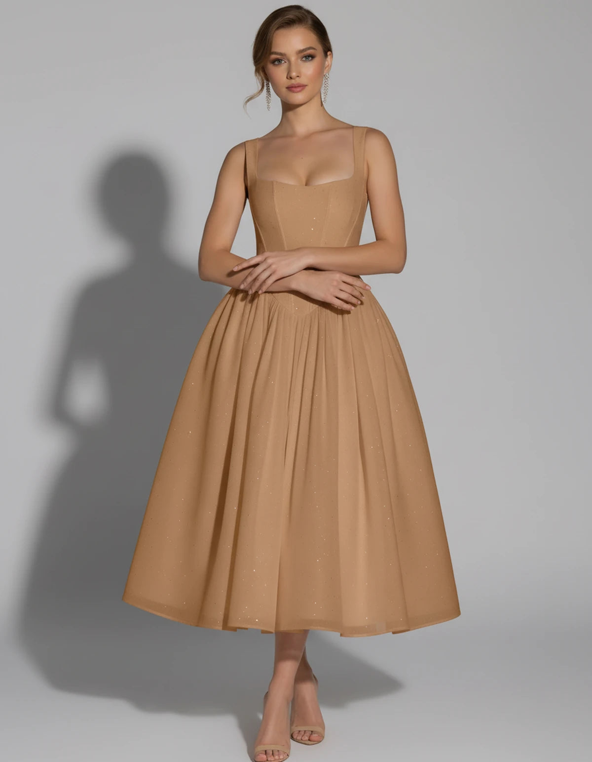 Hadriana Midi Dresses — Champagne | SKU: RB-cffdb1-champa2e-2,RB-cffdb1-champa2e-4,RB-cffdb1-champa2e-6,RB-cffdb1-champa2e-8,RB-cffdb1-champa2e-10,RB-cffdb1-champa2e-12,RB-cffdb1-champa2e-14,RB-cffdb1-champa2e-16,RB-cffdb1-champa2e-16W,RB-cffdb1-champa2e-18W,RB-cffdb1-champa2e-20W,RB-cffdb1-champa2e-22W