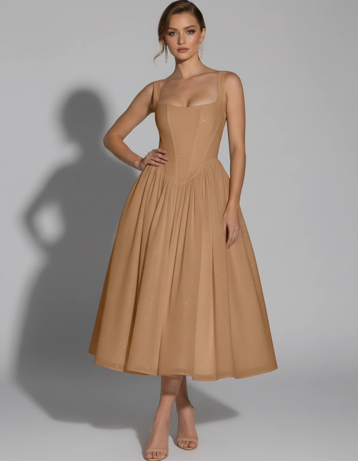 Hadriana Midi Dresses — Champagne | SKU: RB-cffdb1-champa2e-2,RB-cffdb1-champa2e-4,RB-cffdb1-champa2e-6,RB-cffdb1-champa2e-8,RB-cffdb1-champa2e-10,RB-cffdb1-champa2e-12,RB-cffdb1-champa2e-14,RB-cffdb1-champa2e-16,RB-cffdb1-champa2e-16W,RB-cffdb1-champa2e-18W,RB-cffdb1-champa2e-20W,RB-cffdb1-champa2e-22W