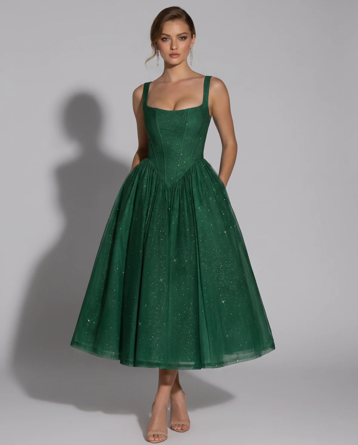 Hadriana Midi Dresses — Emerald