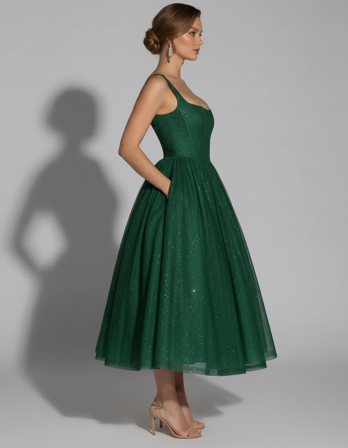 Hadriana Midi Dresses — Emerald | SKU: RB-cffdb1-emerald-2,RB-cffdb1-emerald-4,RB-cffdb1-emerald-6,RB-cffdb1-emerald-8,RB-cffdb1-emerald-10,RB-cffdb1-emerald-12,RB-cffdb1-emerald-14,RB-cffdb1-emerald-16,RB-cffdb1-emerald-16W,RB-cffdb1-emerald-18W,RB-cffdb1-emerald-20W,RB-cffdb1-emerald-22W