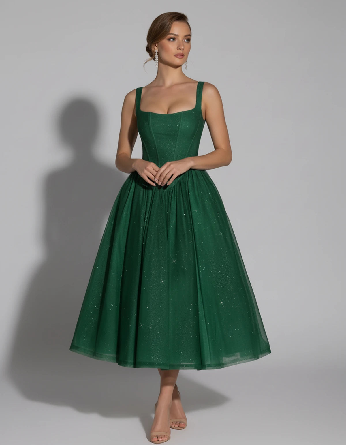 Hadriana Midi Dresses — Emerald | SKU: RB-cffdb1-emerald-2,RB-cffdb1-emerald-4,RB-cffdb1-emerald-6,RB-cffdb1-emerald-8,RB-cffdb1-emerald-10,RB-cffdb1-emerald-12,RB-cffdb1-emerald-14,RB-cffdb1-emerald-16,RB-cffdb1-emerald-16W,RB-cffdb1-emerald-18W,RB-cffdb1-emerald-20W,RB-cffdb1-emerald-22W