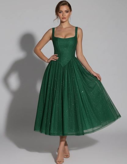 Hadriana Midi Dresses — Emerald | SKU: RB-cffdb1-emerald-2,RB-cffdb1-emerald-4,RB-cffdb1-emerald-6,RB-cffdb1-emerald-8,RB-cffdb1-emerald-10,RB-cffdb1-emerald-12,RB-cffdb1-emerald-14,RB-cffdb1-emerald-16,RB-cffdb1-emerald-16W,RB-cffdb1-emerald-18W,RB-cffdb1-emerald-20W,RB-cffdb1-emerald-22W