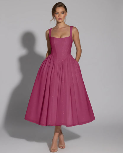 Hadriana Midi Dresses — Hot Pink
