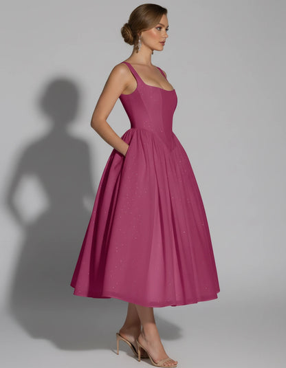Hadriana Midi Dresses — Hot Pink | SKU: RB-cffdb1-hotpink-2,RB-cffdb1-hotpink-4,RB-cffdb1-hotpink-6,RB-cffdb1-hotpink-8,RB-cffdb1-hotpink-10,RB-cffdb1-hotpink-12,RB-cffdb1-hotpink-14,RB-cffdb1-hotpink-16,RB-cffdb1-hotpink-16W,RB-cffdb1-hotpink-18W,RB-cffdb1-hotpink-20W,RB-cffdb1-hotpink-22W