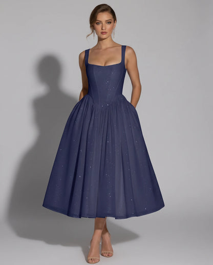 Hadriana Midi Dresses — Navy