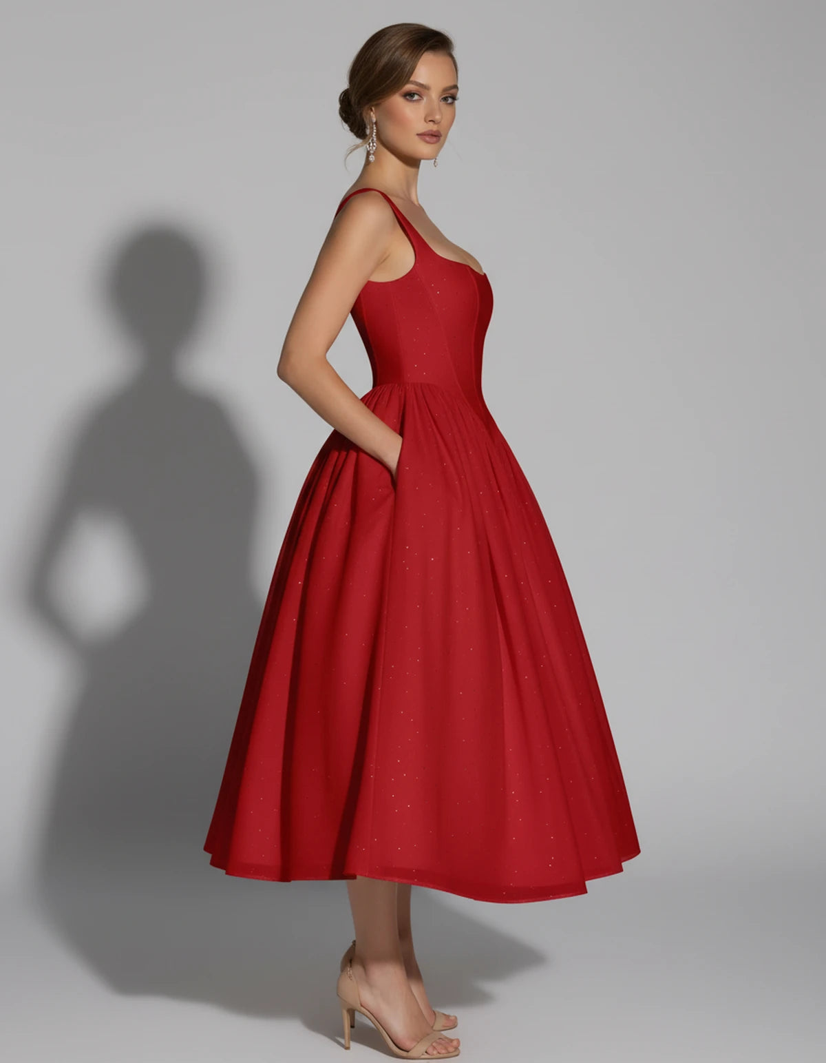 Hadriana Midi Dresses — Red | SKU: RB-cffdb1-red-2,RB-cffdb1-red-4,RB-cffdb1-red-6,RB-cffdb1-red-8,RB-cffdb1-red-10,RB-cffdb1-red-12,RB-cffdb1-red-14,RB-cffdb1-red-16,RB-cffdb1-red-16W,RB-cffdb1-red-18W,RB-cffdb1-red-20W,RB-cffdb1-red-22W