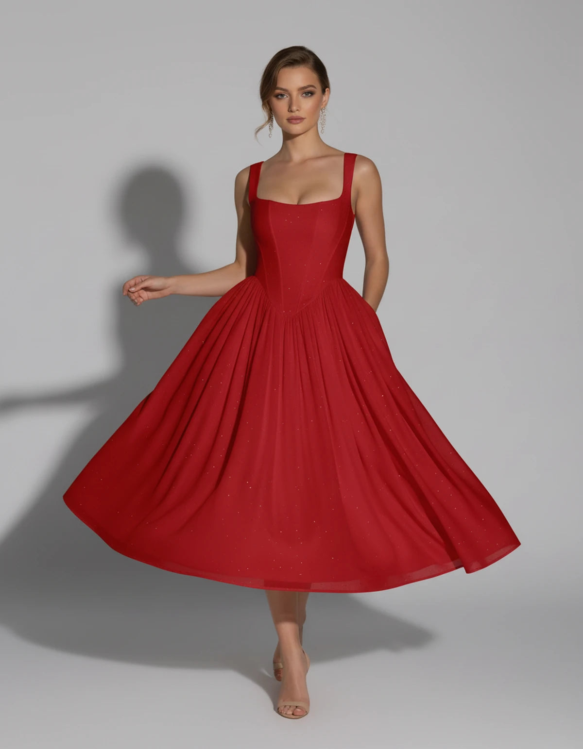 Hadriana Midi Dresses — Red | SKU: RB-cffdb1-red-2,RB-cffdb1-red-4,RB-cffdb1-red-6,RB-cffdb1-red-8,RB-cffdb1-red-10,RB-cffdb1-red-12,RB-cffdb1-red-14,RB-cffdb1-red-16,RB-cffdb1-red-16W,RB-cffdb1-red-18W,RB-cffdb1-red-20W,RB-cffdb1-red-22W