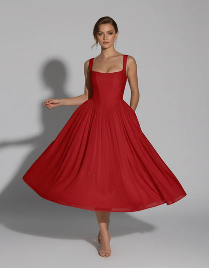 Hadriana Midi Dresses — Red | SKU: RB-cffdb1-red-2,RB-cffdb1-red-4,RB-cffdb1-red-6,RB-cffdb1-red-8,RB-cffdb1-red-10,RB-cffdb1-red-12,RB-cffdb1-red-14,RB-cffdb1-red-16,RB-cffdb1-red-16W,RB-cffdb1-red-18W,RB-cffdb1-red-20W,RB-cffdb1-red-22W