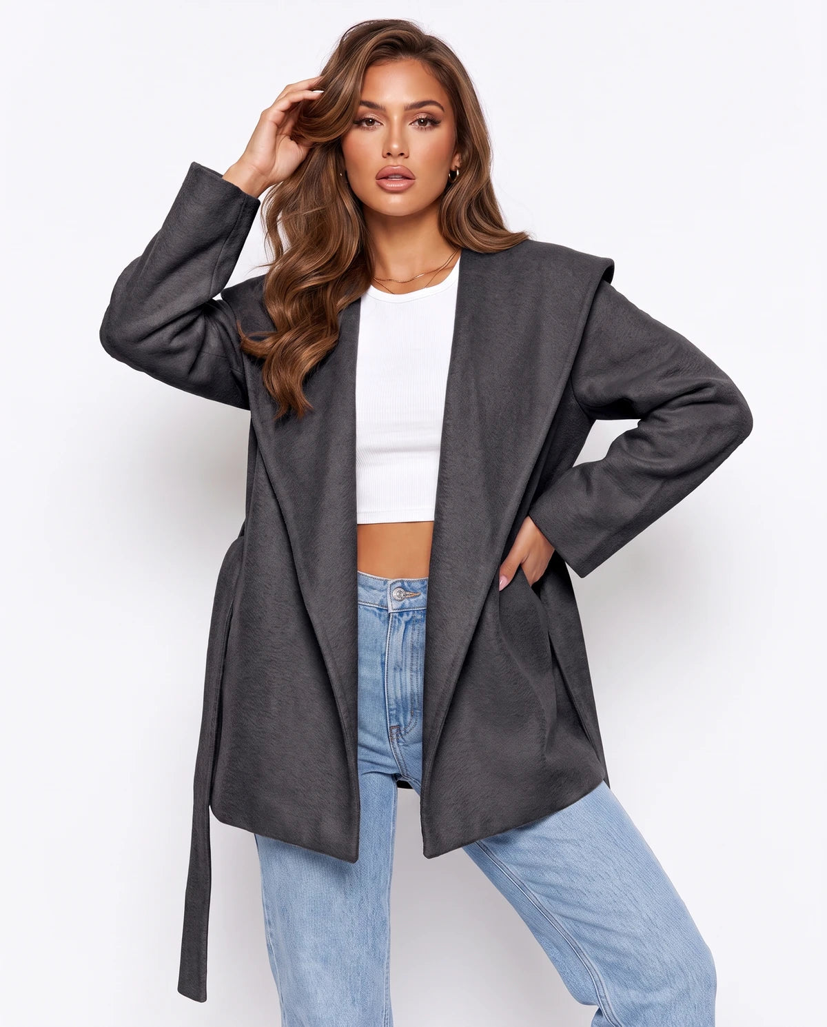 Halcyra Jackets — Charcoal grey