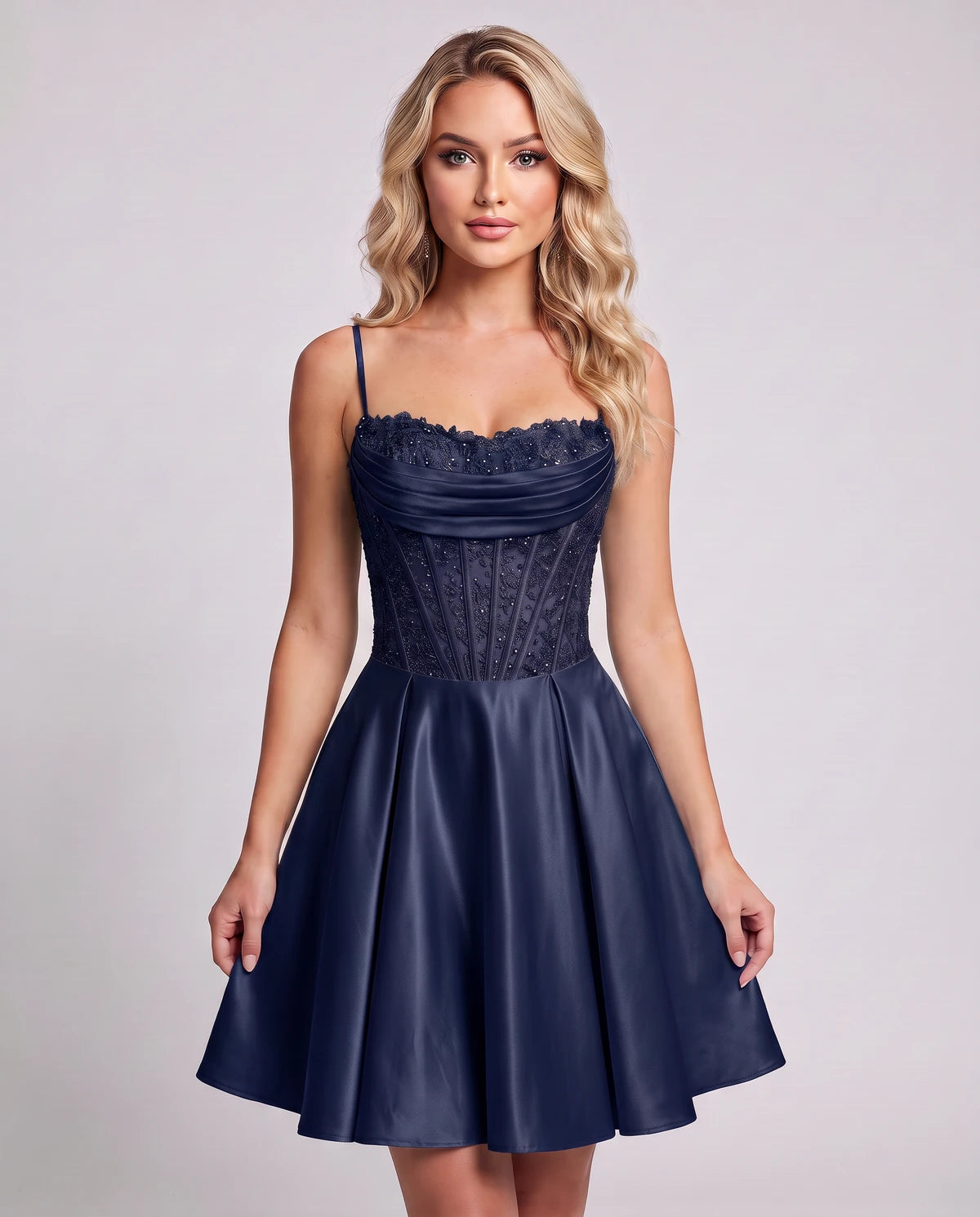 Helvia Mini Dresses — Navy