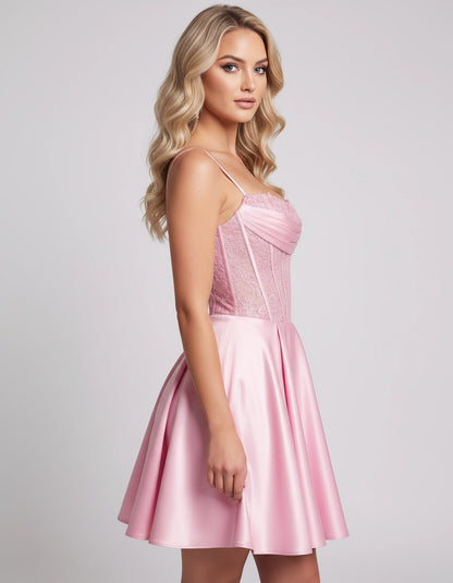 Helvia Mini Dresses — Pink | SKU: RB-91f4af-pink-2,RB-91f4af-pink-4,RB-91f4af-pink-6,RB-91f4af-pink-8,RB-91f4af-pink-10,RB-91f4af-pink-12,RB-91f4af-pink-14,RB-91f4af-pink-0,RB-91f4af-pink-16,RB-91f4af-pink-16W,RB-91f4af-pink-18W,RB-91f4af-pink-20W