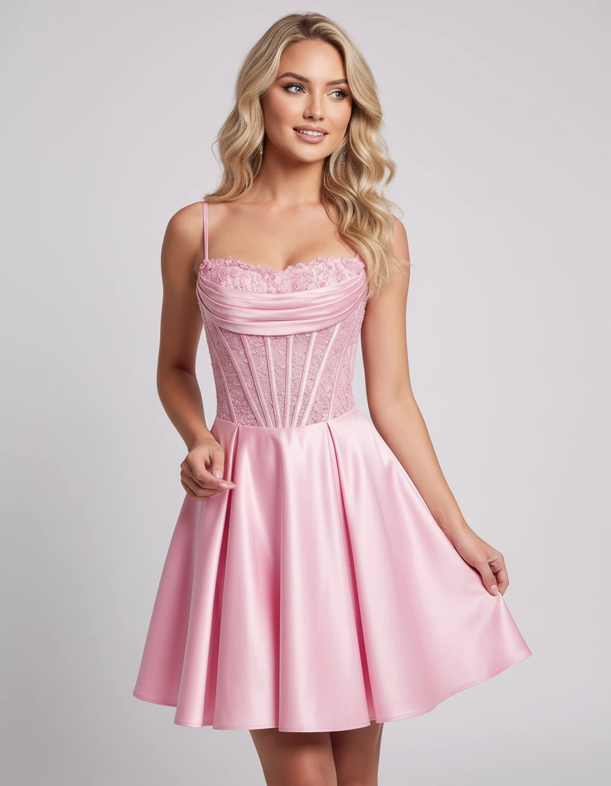 Helvia Mini Dresses — Pink | SKU: RB-91f4af-pink-2,RB-91f4af-pink-4,RB-91f4af-pink-6,RB-91f4af-pink-8,RB-91f4af-pink-10,RB-91f4af-pink-12,RB-91f4af-pink-14,RB-91f4af-pink-0,RB-91f4af-pink-16,RB-91f4af-pink-16W,RB-91f4af-pink-18W,RB-91f4af-pink-20W
