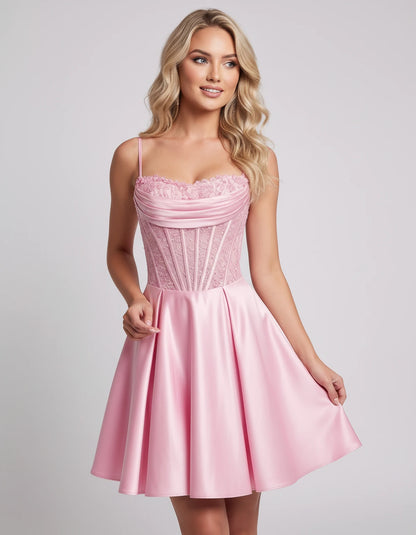 Helvia Mini Dresses — Pink | SKU: RB-91f4af-pink-2,RB-91f4af-pink-4,RB-91f4af-pink-6,RB-91f4af-pink-8,RB-91f4af-pink-10,RB-91f4af-pink-12,RB-91f4af-pink-14,RB-91f4af-pink-0,RB-91f4af-pink-16,RB-91f4af-pink-16W,RB-91f4af-pink-18W,RB-91f4af-pink-20W