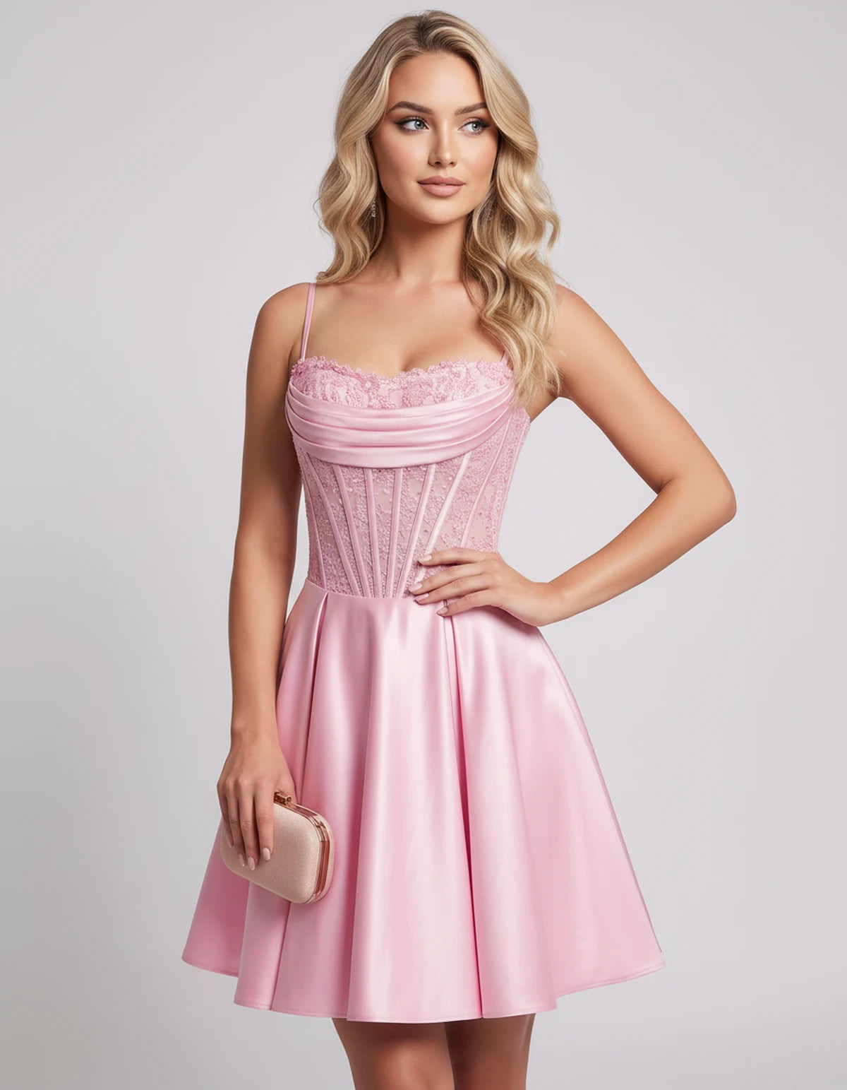 Helvia Mini Dresses — Pink | SKU: RB-91f4af-pink-2,RB-91f4af-pink-4,RB-91f4af-pink-6,RB-91f4af-pink-8,RB-91f4af-pink-10,RB-91f4af-pink-12,RB-91f4af-pink-14,RB-91f4af-pink-0,RB-91f4af-pink-16,RB-91f4af-pink-16W,RB-91f4af-pink-18W,RB-91f4af-pink-20W