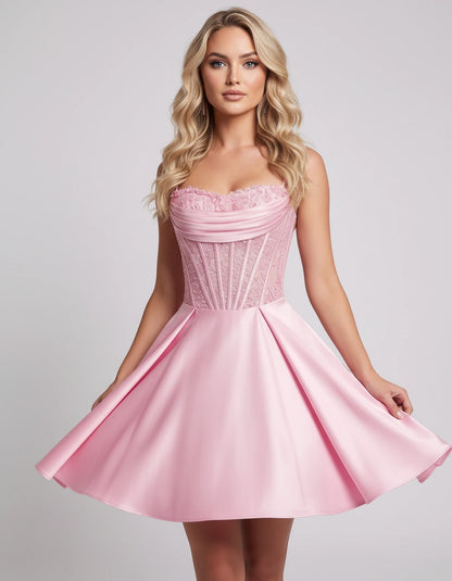 Helvia Mini Dresses — Pink | SKU: RB-91f4af-pink-2,RB-91f4af-pink-4,RB-91f4af-pink-6,RB-91f4af-pink-8,RB-91f4af-pink-10,RB-91f4af-pink-12,RB-91f4af-pink-14,RB-91f4af-pink-0,RB-91f4af-pink-16,RB-91f4af-pink-16W,RB-91f4af-pink-18W,RB-91f4af-pink-20W