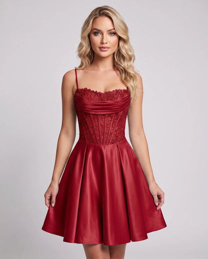 Helvia Mini Dresses — Red