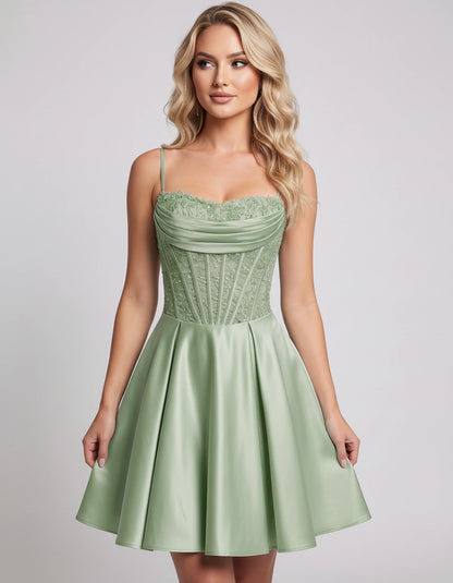Helvia Mini Dresses — Sage Green | SKU: RB-91f4af-sagegr01-2,RB-91f4af-sagegr01-4,RB-91f4af-sagegr01-6,RB-91f4af-sagegr01-8,RB-91f4af-sagegr01-10,RB-91f4af-sagegr01-12,RB-91f4af-sagegr01-14,RB-91f4af-sagegr01-0,RB-91f4af-sagegr01-16,RB-91f4af-sagegr01-16W,RB-91f4af-sagegr01-18W,RB-91f4af-sagegr01-20W