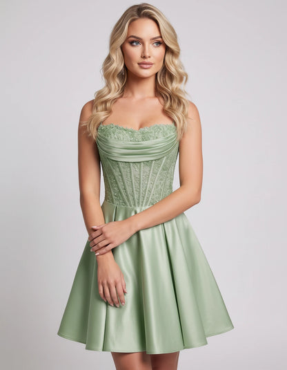 Helvia Mini Dresses — Sage Green | SKU: RB-91f4af-sagegr01-2,RB-91f4af-sagegr01-4,RB-91f4af-sagegr01-6,RB-91f4af-sagegr01-8,RB-91f4af-sagegr01-10,RB-91f4af-sagegr01-12,RB-91f4af-sagegr01-14,RB-91f4af-sagegr01-0,RB-91f4af-sagegr01-16,RB-91f4af-sagegr01-16W,RB-91f4af-sagegr01-18W,RB-91f4af-sagegr01-20W