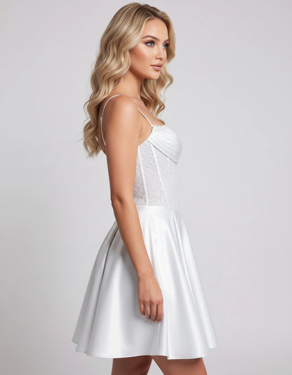 Helvia Mini Dresses — White | SKU: RB-91f4af-white-2,RB-91f4af-white-4,RB-91f4af-white-6,RB-91f4af-white-8,RB-91f4af-white-10,RB-91f4af-white-12,RB-91f4af-white-14,RB-91f4af-white-0,RB-91f4af-white-16,RB-91f4af-white-16W,RB-91f4af-white-18W,RB-91f4af-white-20W