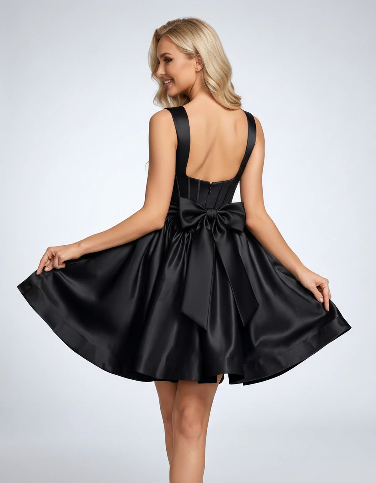Hermione Mini Dresses — Black | SKU: RB-a38908-black-2,RB-a38908-black-4,RB-a38908-black-6,RB-a38908-black-8,RB-a38908-black-10,RB-a38908-black-12,RB-a38908-black-14,RB-a38908-black-16,RB-a38908-black-16W,RB-a38908-black-18W,RB-a38908-black-20W,RB-a38908-black-22W