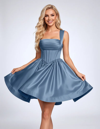 Hermione Mini Dresses — Dusty Blue | SKU: RB-a38908-dustyb76-2,RB-a38908-dustyb76-4,RB-a38908-dustyb76-6,RB-a38908-dustyb76-8,RB-a38908-dustyb76-10,RB-a38908-dustyb76-12,RB-a38908-dustyb76-14,RB-a38908-dustyb76-16,RB-a38908-dustyb76-16W,RB-a38908-dustyb76-18W,RB-a38908-dustyb76-20W,RB-a38908-dustyb76-22W