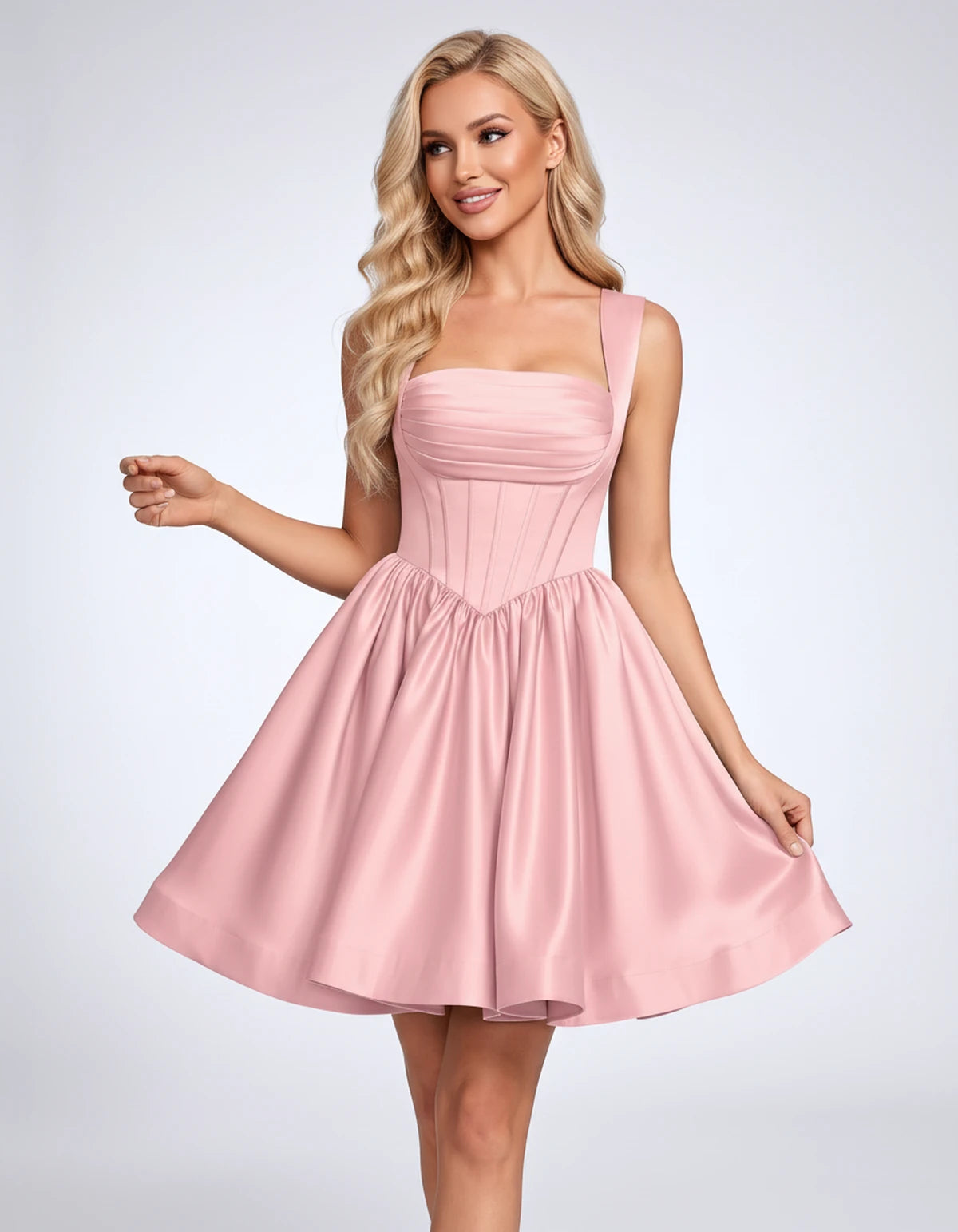 Hermione Mini Dresses — Pink | SKU: RB-a38908-pink-2,RB-a38908-pink-4,RB-a38908-pink-6,RB-a38908-pink-8,RB-a38908-pink-10,RB-a38908-pink-12,RB-a38908-pink-14,RB-a38908-pink-16,RB-a38908-pink-16W,RB-a38908-pink-18W,RB-a38908-pink-20W,RB-a38908-pink-22W