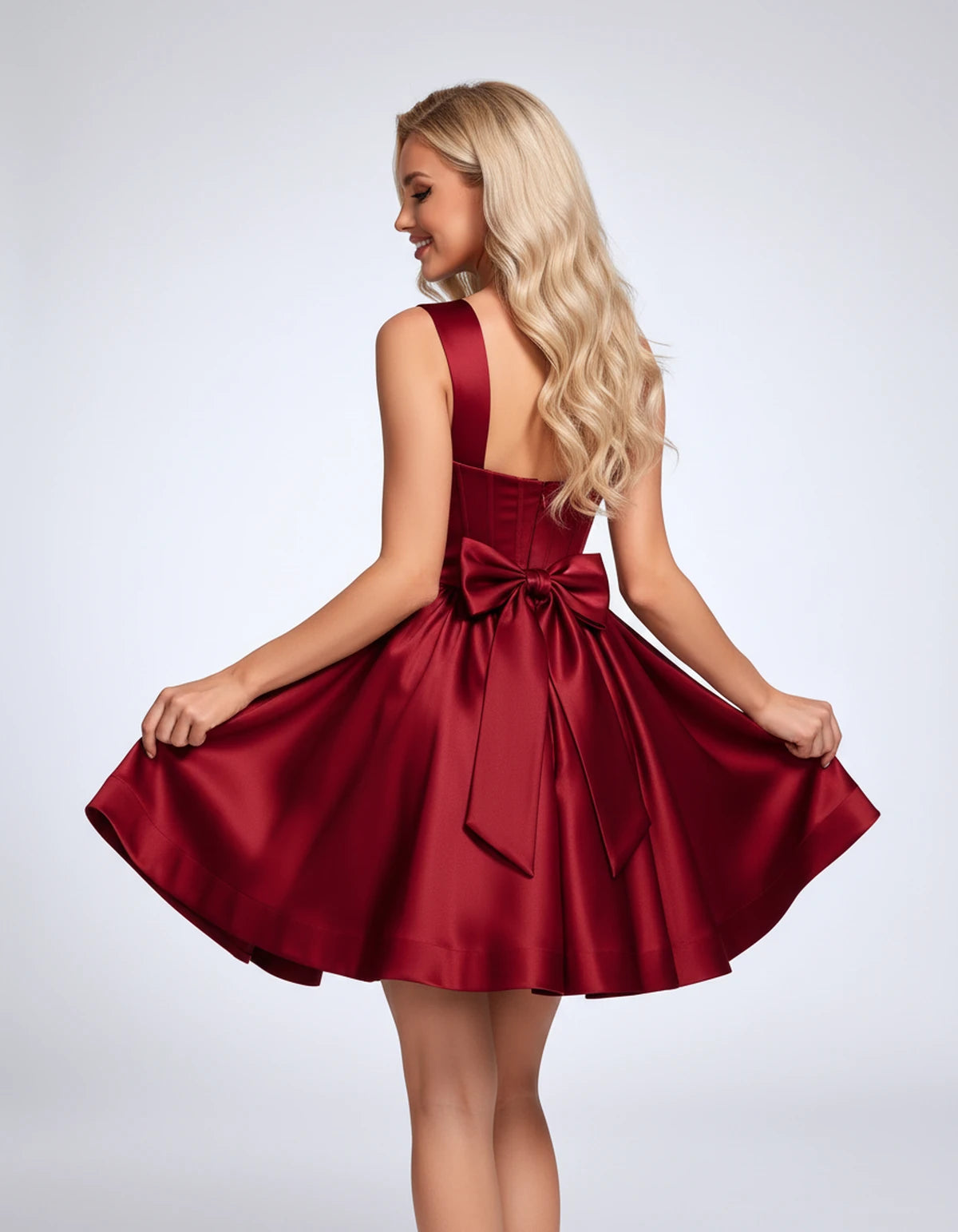 Hermione Mini Dresses — Red | SKU: RB-a38908-red-2,RB-a38908-red-4,RB-a38908-red-6,RB-a38908-red-8,RB-a38908-red-10,RB-a38908-red-12,RB-a38908-red-14,RB-a38908-red-16,RB-a38908-red-16W,RB-a38908-red-18W,RB-a38908-red-20W,RB-a38908-red-22W